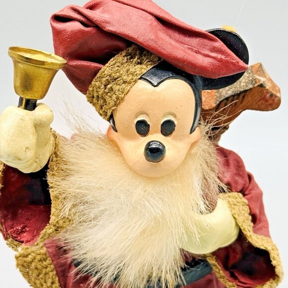 Santas World Kurt Adler Fabric Mickey Mouse Santa Figure Walt Disney 6 inch - Picture 3 of 11